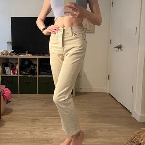 Levi's Cream Straight Leg Pants
